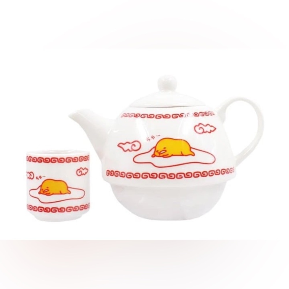 Sanrio Gudetama Tea pot & Cup Set White ver. Limited to Japan